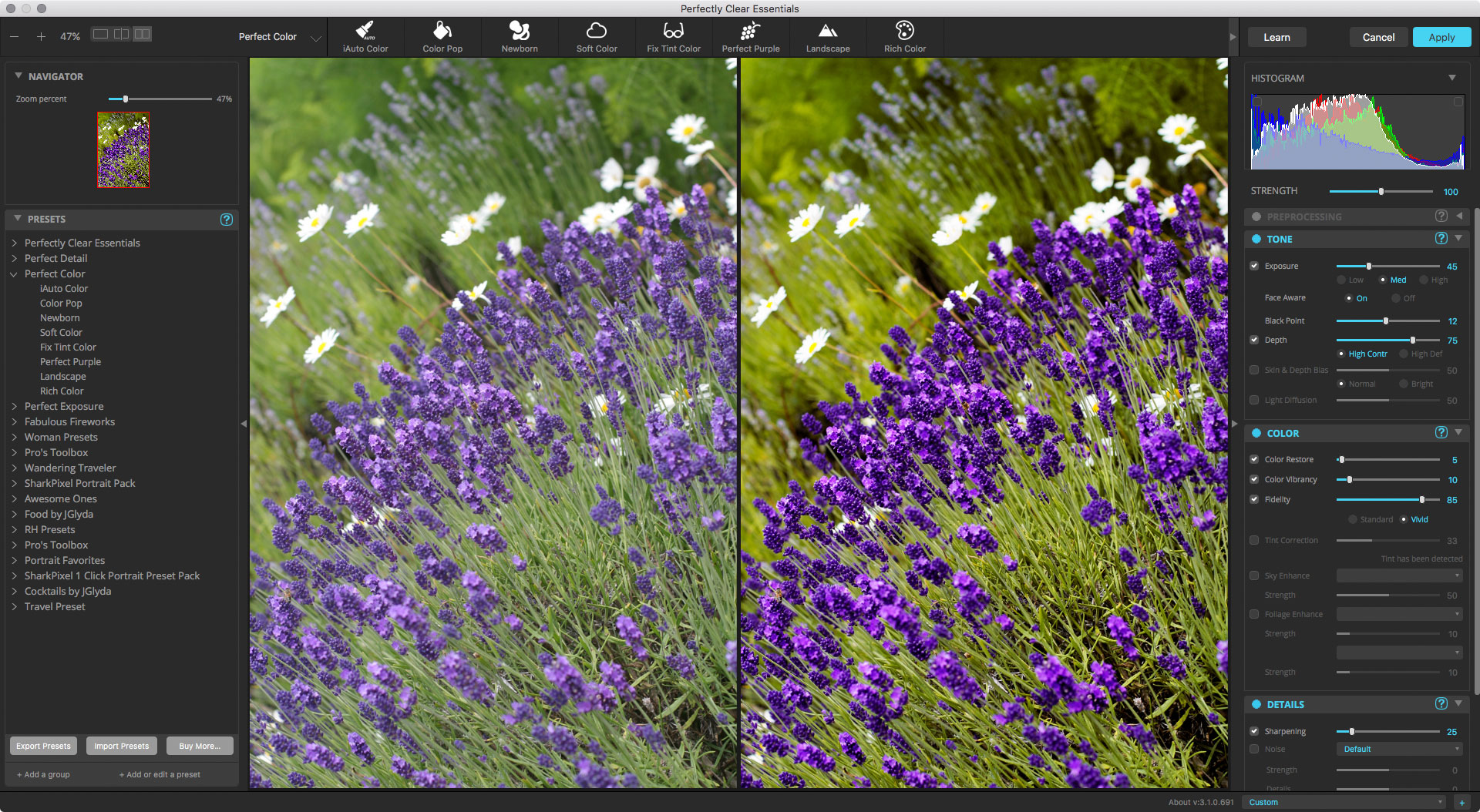 About the Corrections > Color Corrections