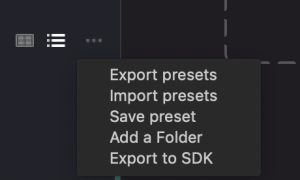 export presets screenshot